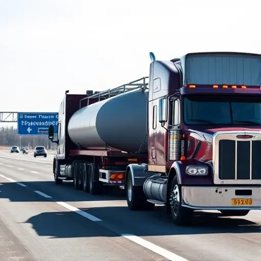 A realistic scene of a heavy-duty tow truck pulling a large cargo truck on a highway, with a backdrop of a road sign indicating direction from Sergiev Posad to Moscow, showing the tow operation in progress under a clear sky, focusing on the vehicles and the road environment without any text or logos.