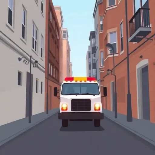 Эвакуатор в 2-м Новом Переулке: Полное Руководство A smallHQ style illustration showing a tow truck (evacuator) positioned on a narrow urban alley called 2nd New Lane, with surrounding residential buildings, street lamps, and a subtle guide-like composition that highlights the vehicle and the street environment, without any visible text, letters, or digits.