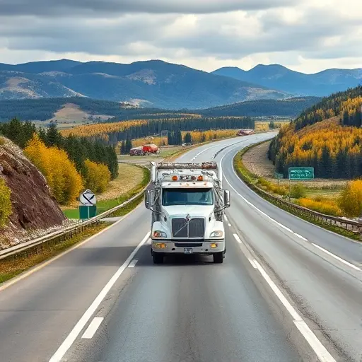 эвакуатор краснодар москва цена A tow truck on a highway with scenic landscapes representing a journey from Krasnodar to Moscow, no text or numbers, no people, no other vehicles