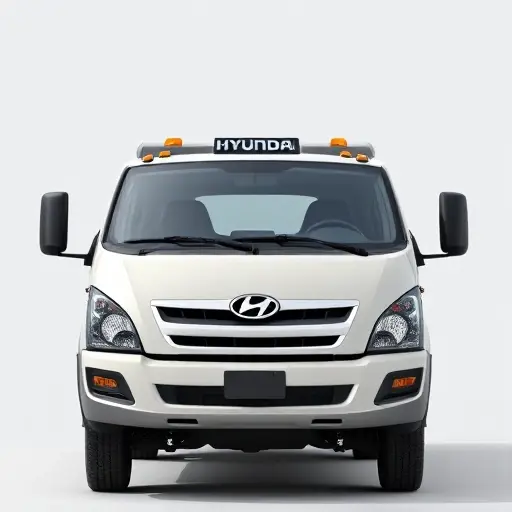 эвакуатор хендай depict a Hyundai tow truck in a smallHQ style, front view, with a clean background, no text or lettering