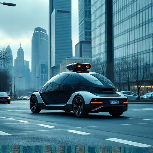 A futuristic autonomous tow truck without a driver, sleek modern design, transporting a luxury car on its platform, driving through a high-tech Moscow city street with recognizable modern architecture and skyscrapers in the background, cinematic lighting, photorealistic, 8k resolution, hyper-detailed