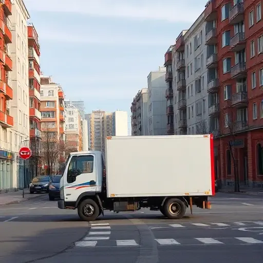 Эвакуатор Москва: Недорого‚ ЮВАО‚ Рядом со Мной – Полный План Статьи A realistic scene of a compact tow truck parked on a Moscow street in the South-Eastern Administrative Okrug, surrounded by typical residential buildings and a subtle city map layout, under a clear sky, with no people, signage, or text.